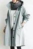 Oversized waterdichte trenchcoat met capuchon