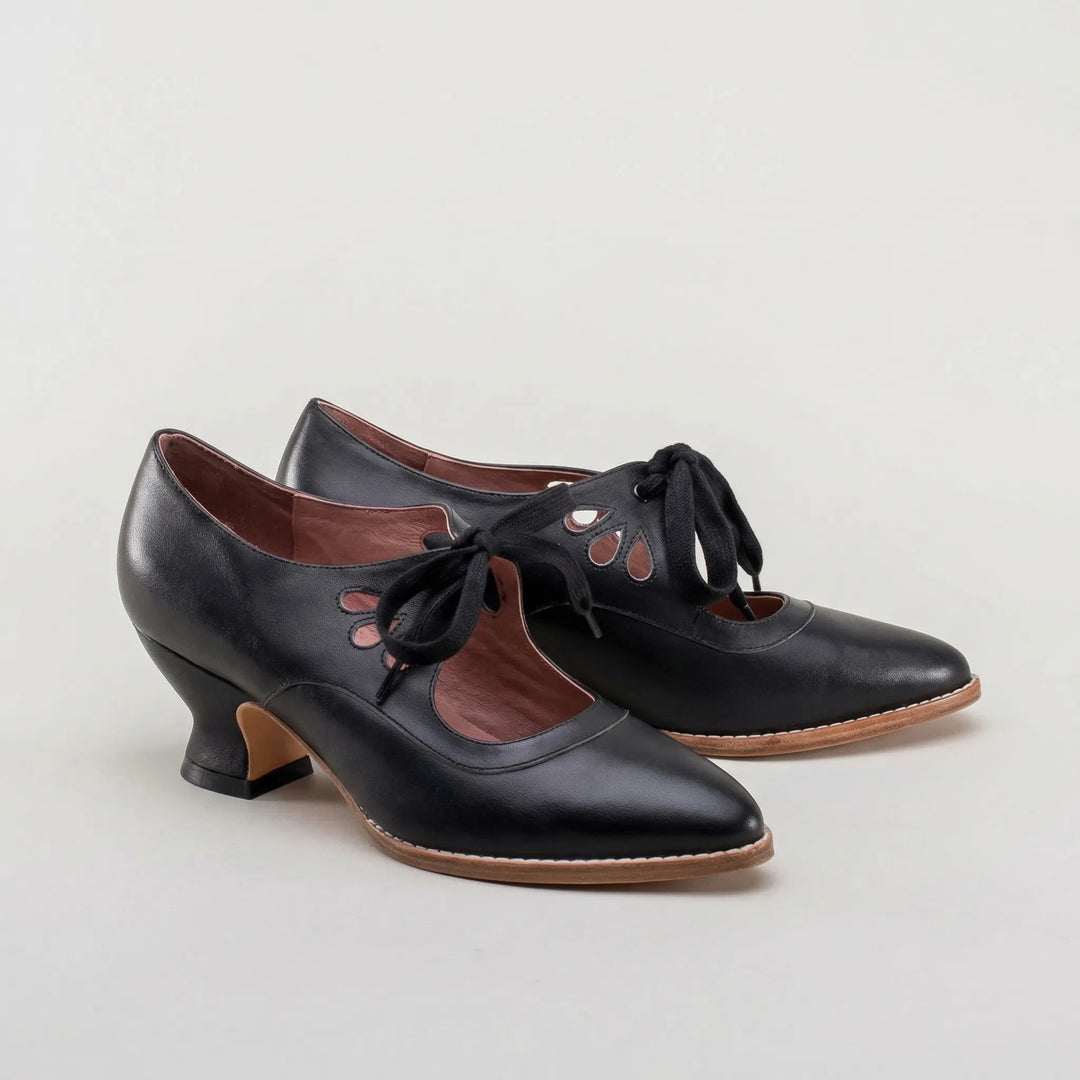Vintage-geïnspireerde veterschoen met hak - Virginia
