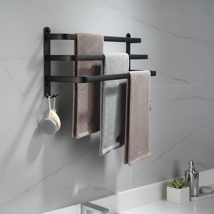 Aan de muur gemonteerde metalen handdoekenhouder - SpaceHang