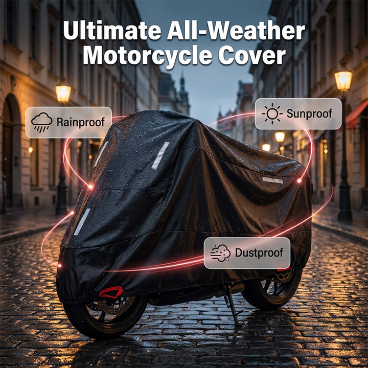 Weerbestendige motorhoes | Oxford-stof | Reflecterende strepen & slotopeningen