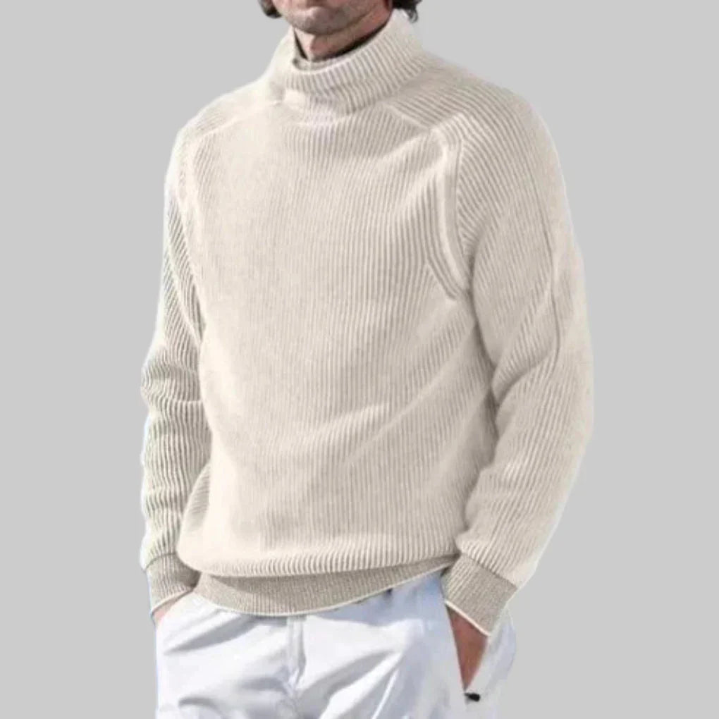 Heren coltrui, elegant effen gebreid