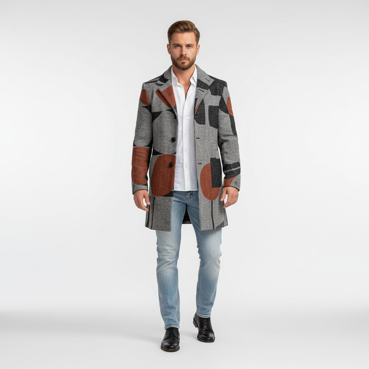 Wollen Mantel met Ruitpatroon - Marc