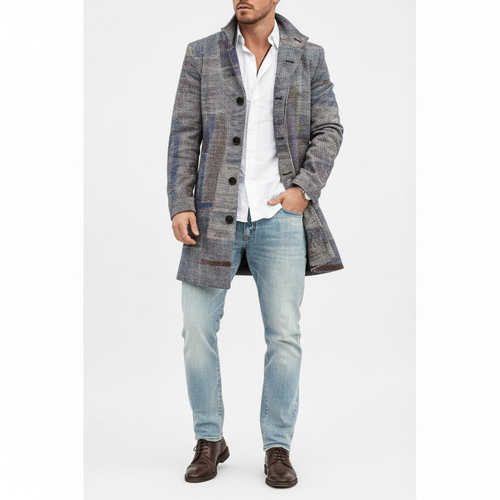 Wollen Mantel met Ruitpatroon - Marc