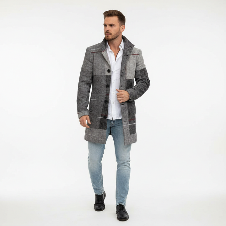 Wollen Mantel met Ruitpatroon - Marc