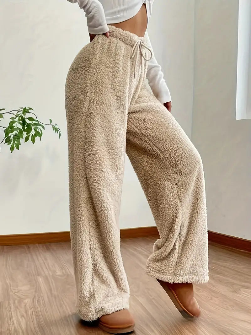 Zachte teddy-sherpa loungebroek voor dames – Noémie