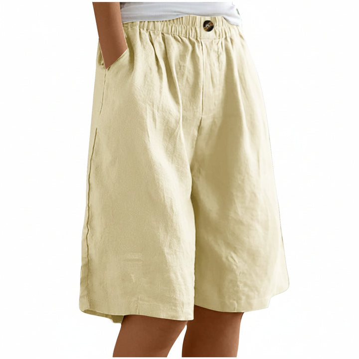 Women's Cotton And Linen Cropped Loose High Waist Shorts
