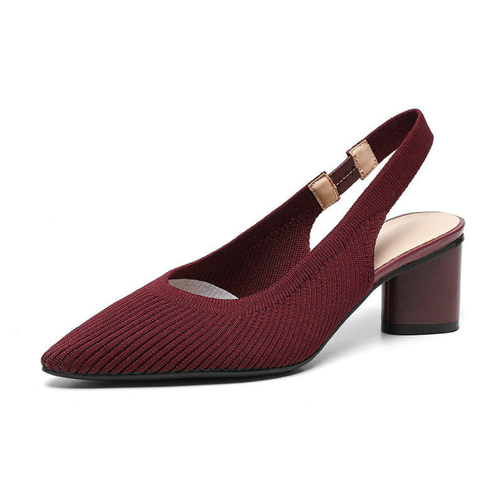 Slingbackhakken – Damespumps met spitse neus en lage blokhak voor elegantie en comfort