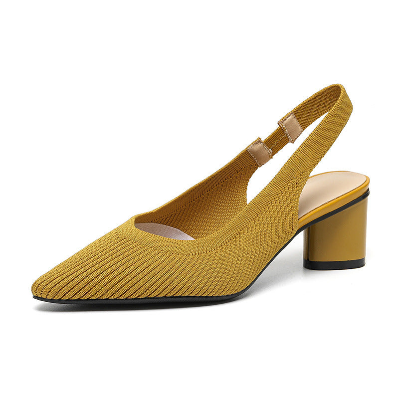 Slingbackhakken – Damespumps met spitse neus en lage blokhak voor elegantie en comfort