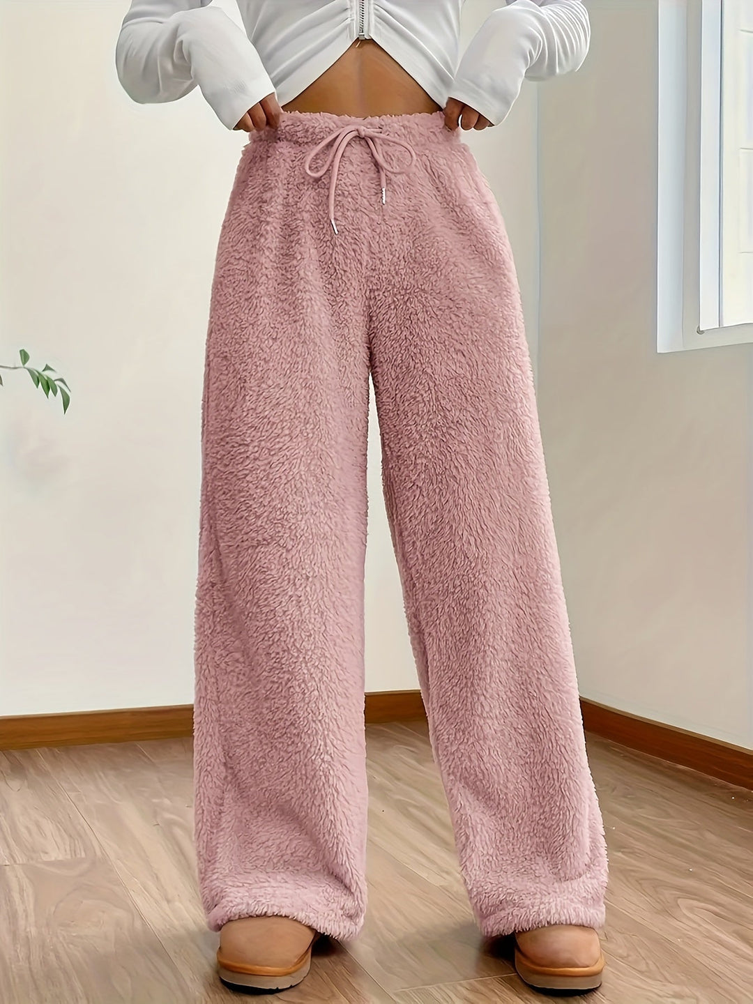 Zachte teddy-sherpa loungebroek voor dames – Noémie