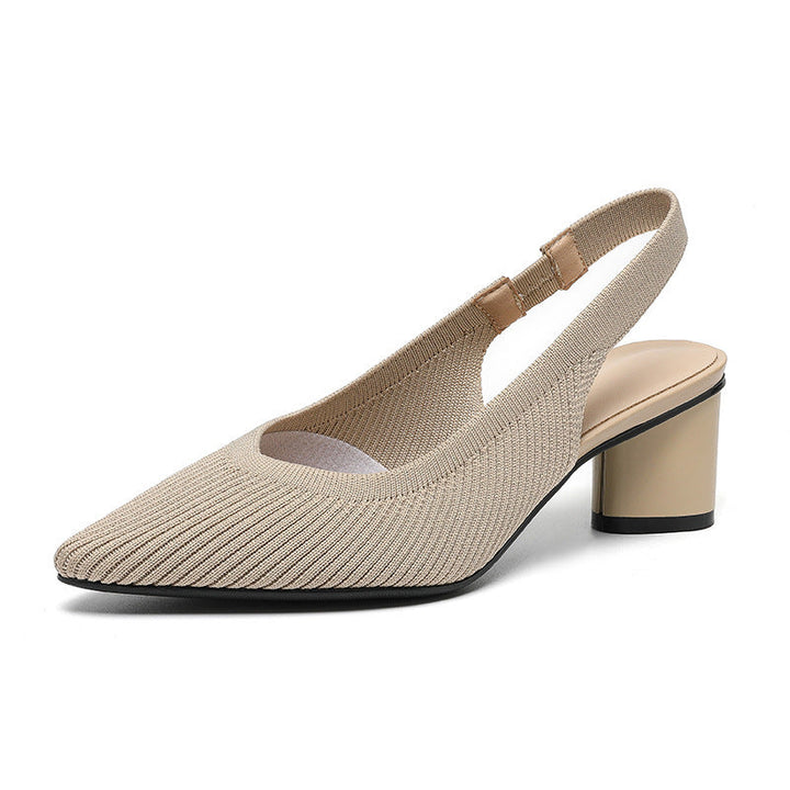 Slingbackhakken – Damespumps met spitse neus en lage blokhak voor elegantie en comfort