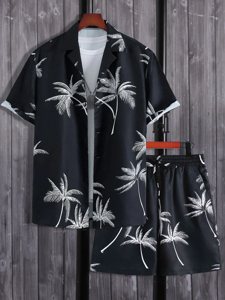 Dieter | Overhemd en broek met tropische palmprint
