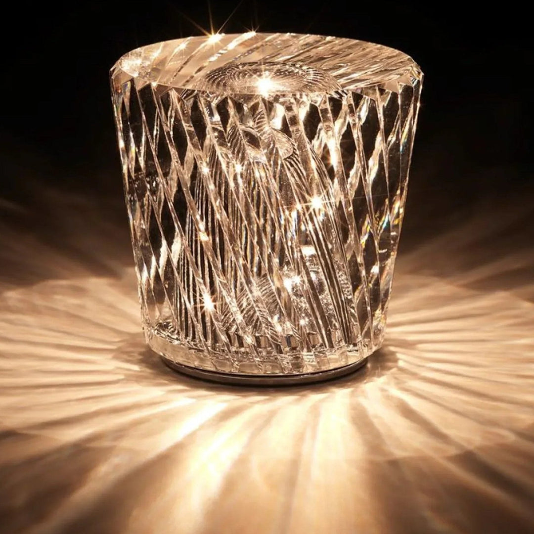 Oplaadbare kristallen tafellamp met diamantdesign – luxe editie