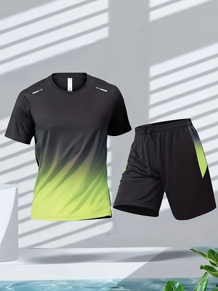 Ademende sportset voor heren met T-shirt en short – PowerMove