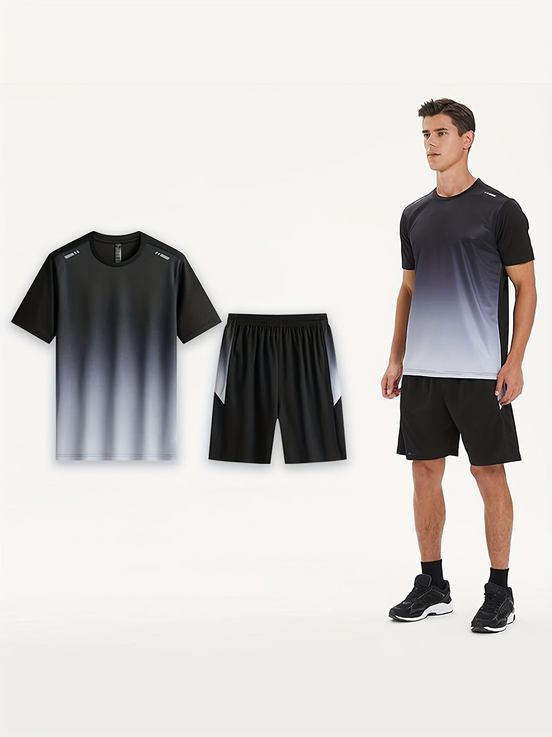 Ademende sportset voor heren met T-shirt en short – PowerMove