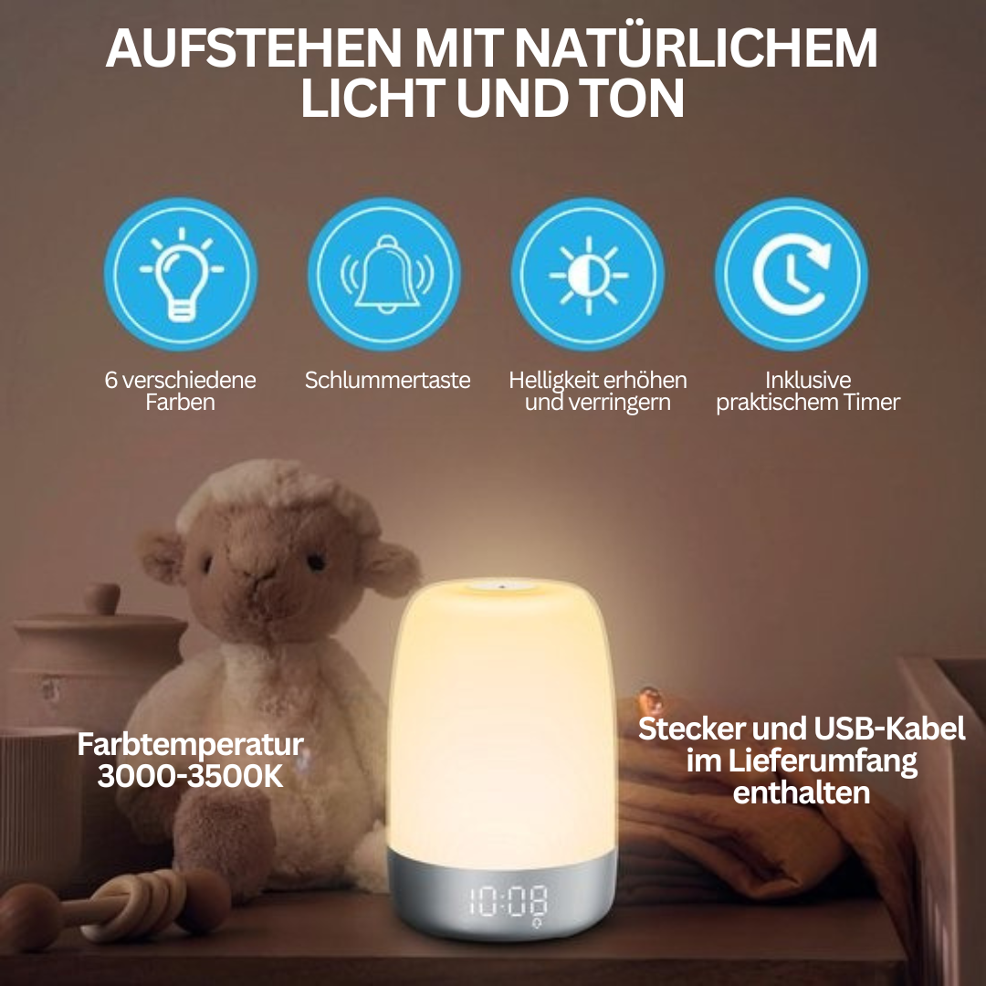 Wake-up light met natuurgeluiden – Aurora