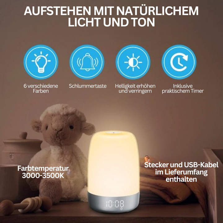 Wake-up light met natuurgeluiden – Aurora