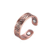 Magnetische koperen ring met retro vintage patroon