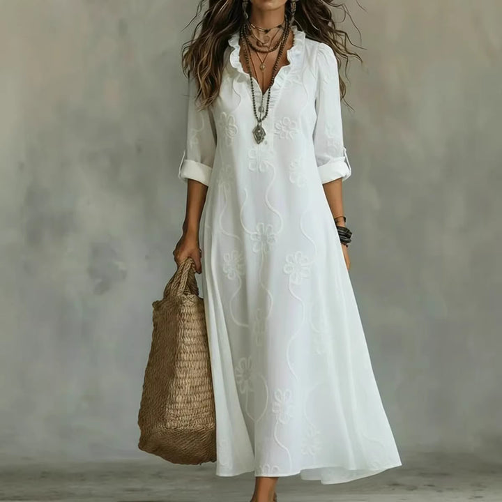 Printed Loose-fit Casual Robe Dress