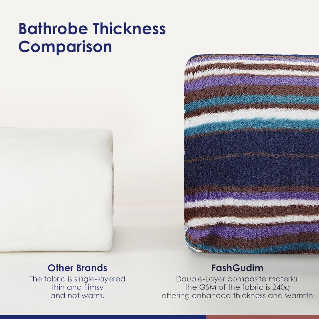 Lichte fleece zomerbadjas voor heren – James