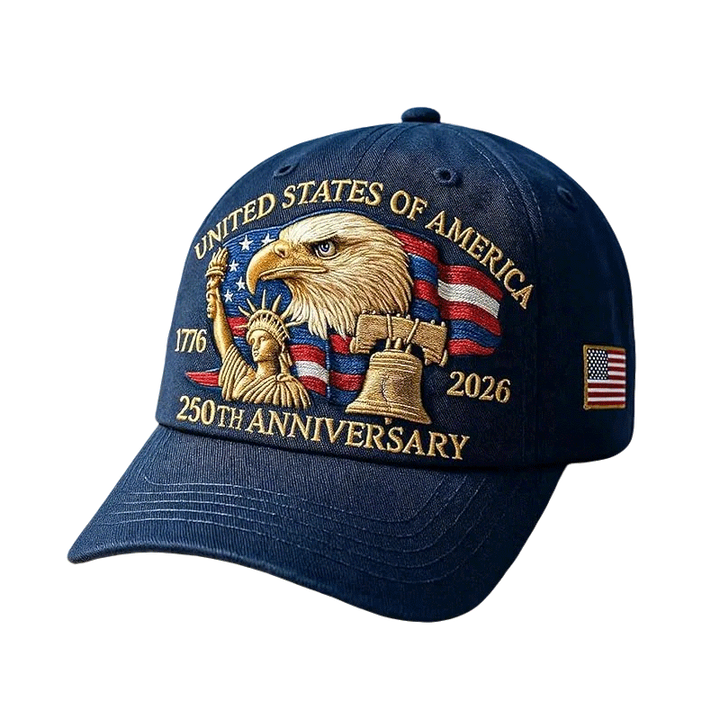 Baseballpet 250-jarig jubileum, patriottische pet met geborduurde Amerikaanse vlag en adelaar