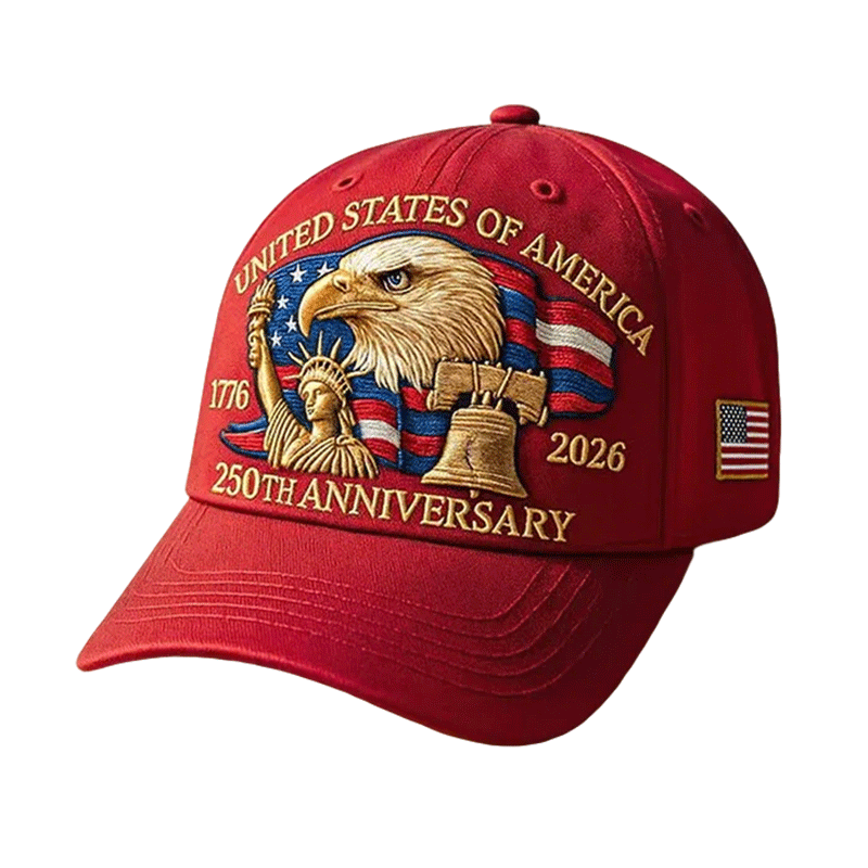 Baseballpet 250-jarig jubileum, patriottische pet met geborduurde Amerikaanse vlag en adelaar