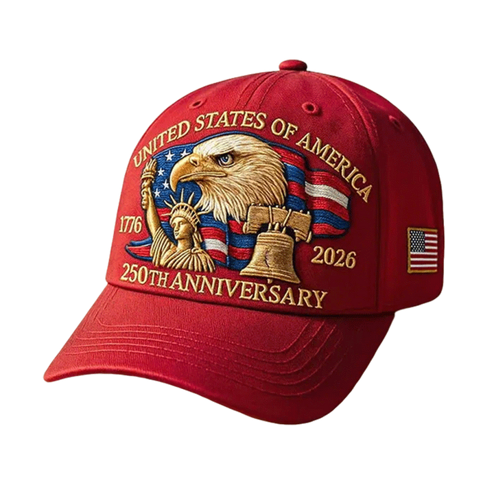 Baseballpet 250-jarig jubileum, patriottische pet met geborduurde Amerikaanse vlag en adelaar