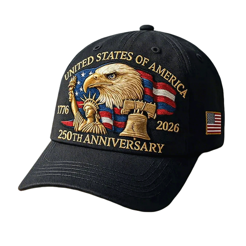 Baseballpet 250-jarig jubileum, patriottische pet met geborduurde Amerikaanse vlag en adelaar