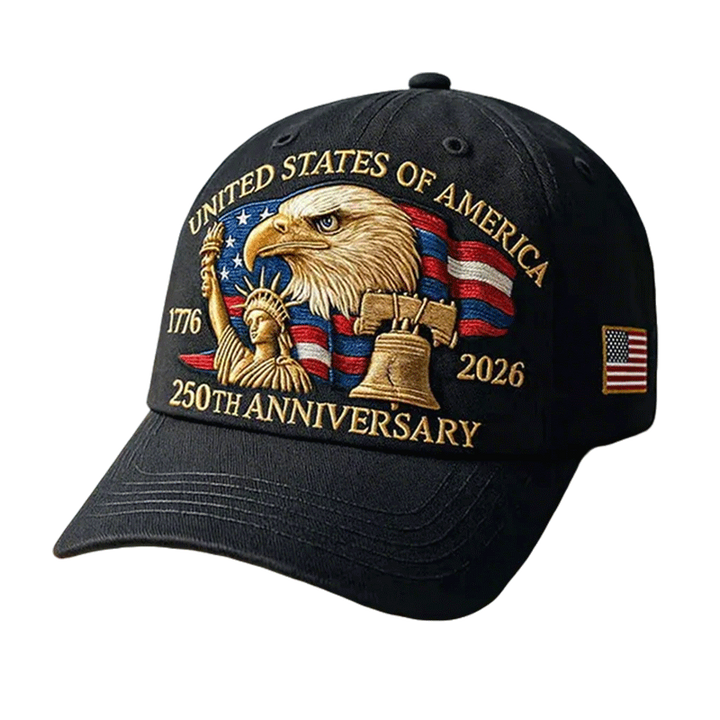 Baseballpet 250-jarig jubileum, patriottische pet met geborduurde Amerikaanse vlag en adelaar