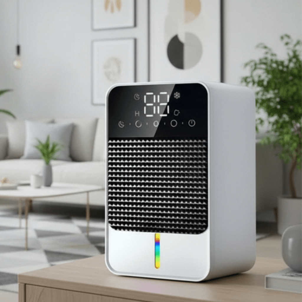 Kelder-kruipruimte mini-ontvochtiger voor slaapkamer met LED-touchpaneel, watertank van 1500ml en afvoerslang