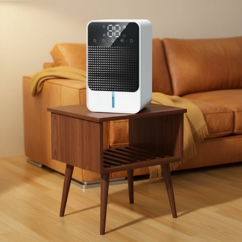 Kelder-kruipruimte mini-ontvochtiger voor slaapkamer met LED-touchpaneel, watertank van 1500ml en afvoerslang