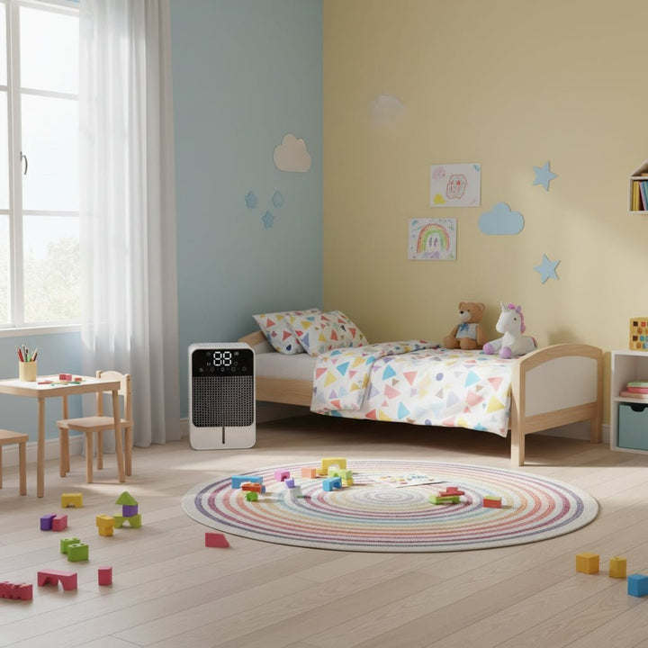 Kelder-kruipruimte mini-ontvochtiger voor slaapkamer met LED-touchpaneel, watertank van 1500ml en afvoerslang