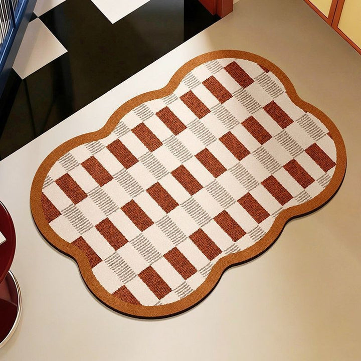 Badmatten voor de badkamer antislip katoen met sneldrogende pluche getufte golfrand sets