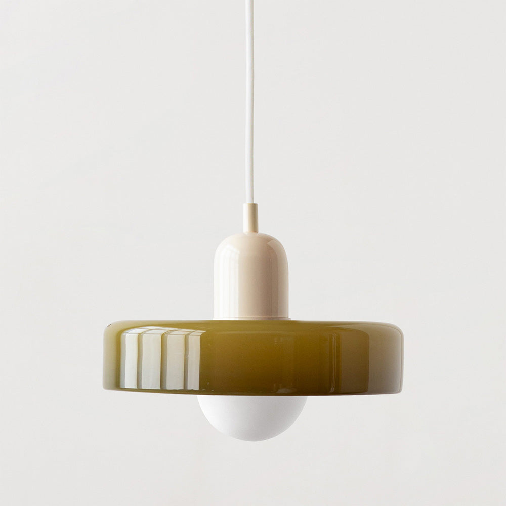 Bauhaus-hanglamp van gekleurd glas