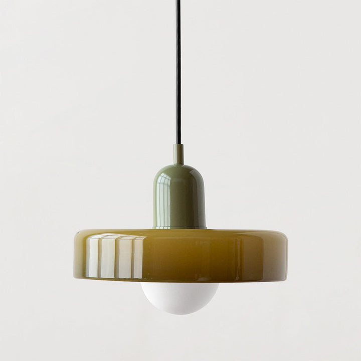 Bauhaus-hanglamp van gekleurd glas