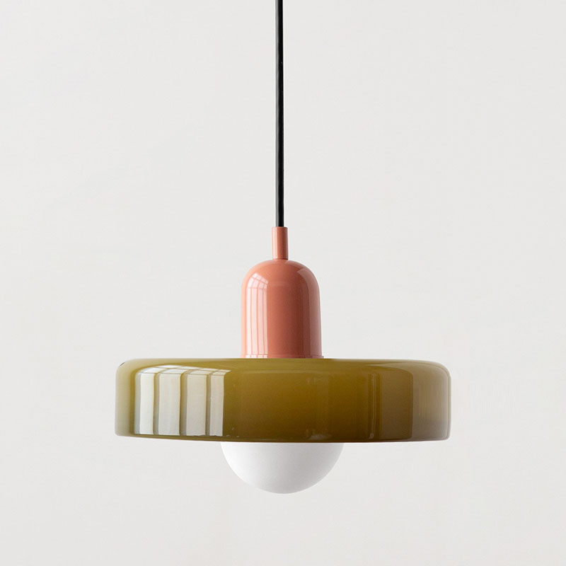Bauhaus-hanglamp van gekleurd glas