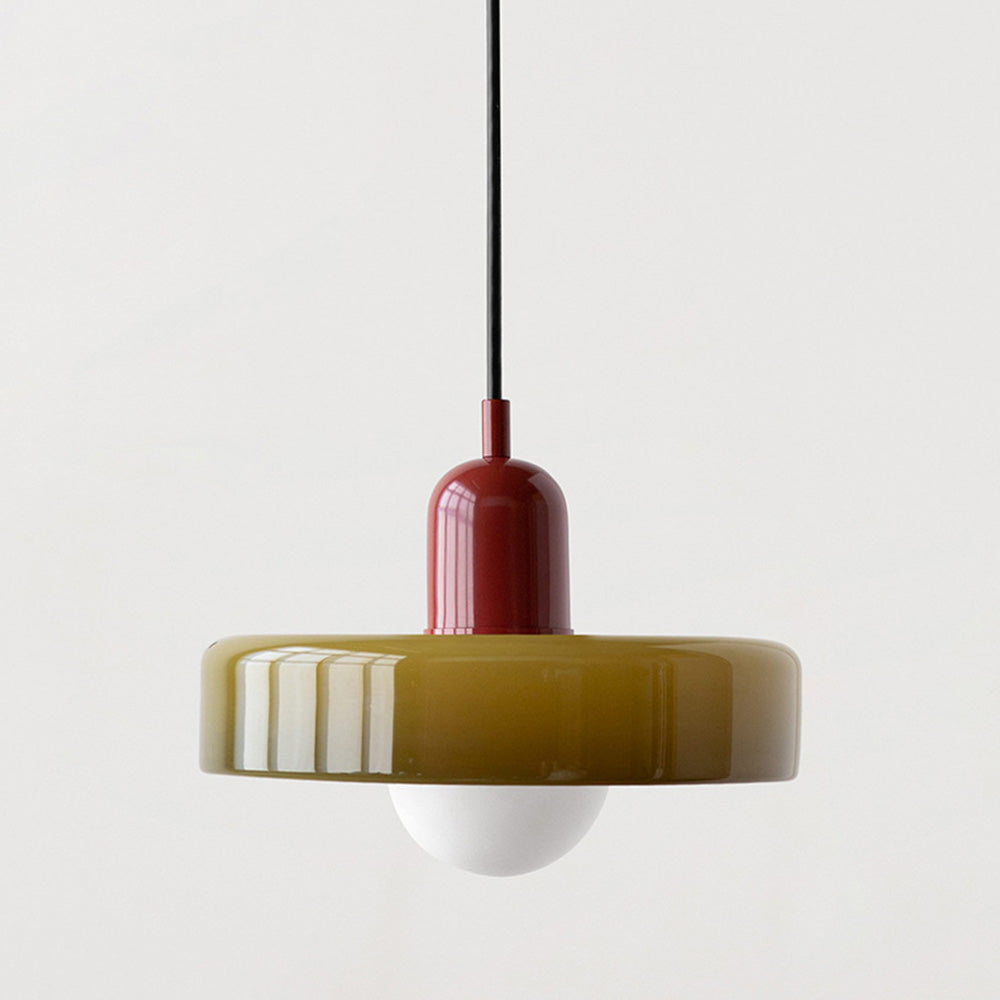 Bauhaus-hanglamp van gekleurd glas