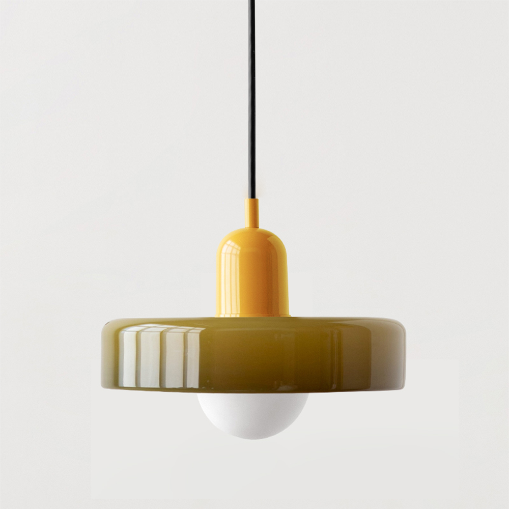 Bauhaus-hanglamp van gekleurd glas