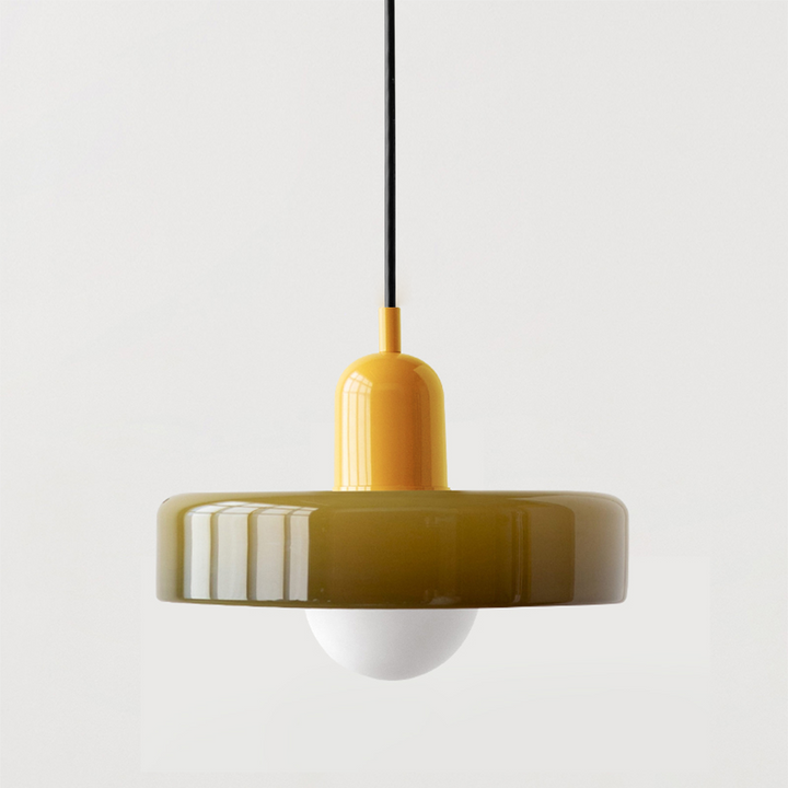Bauhaus-hanglamp van gekleurd glas