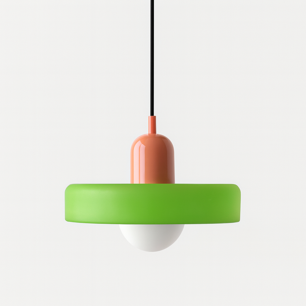 Bauhaus-hanglamp van gekleurd glas
