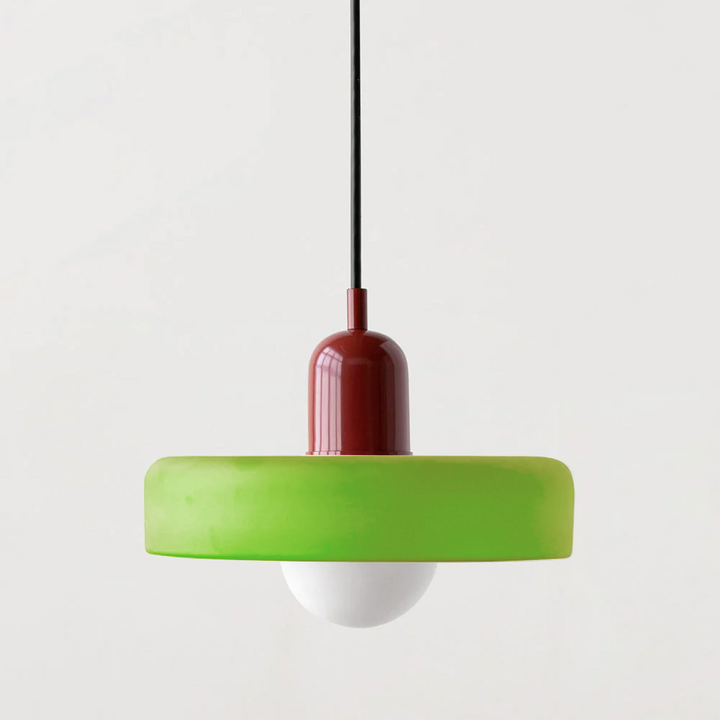 Bauhaus-hanglamp van gekleurd glas