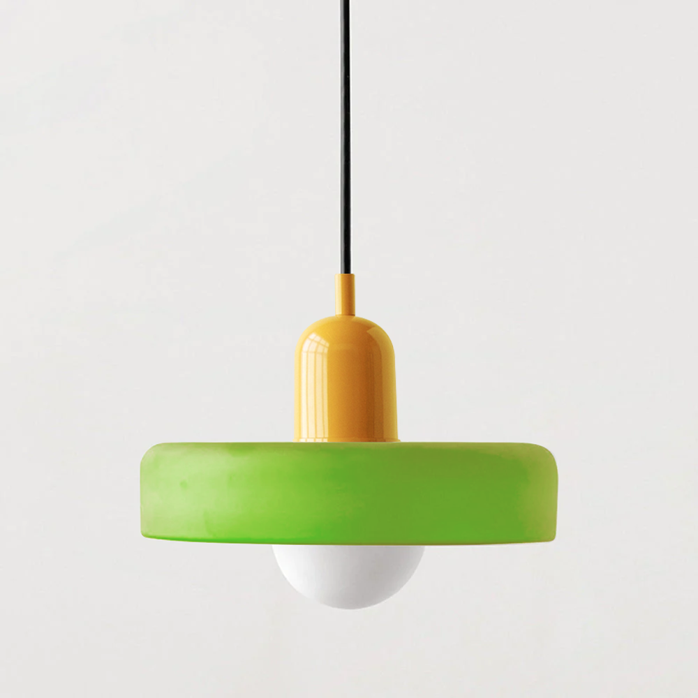 Bauhaus-hanglamp van gekleurd glas