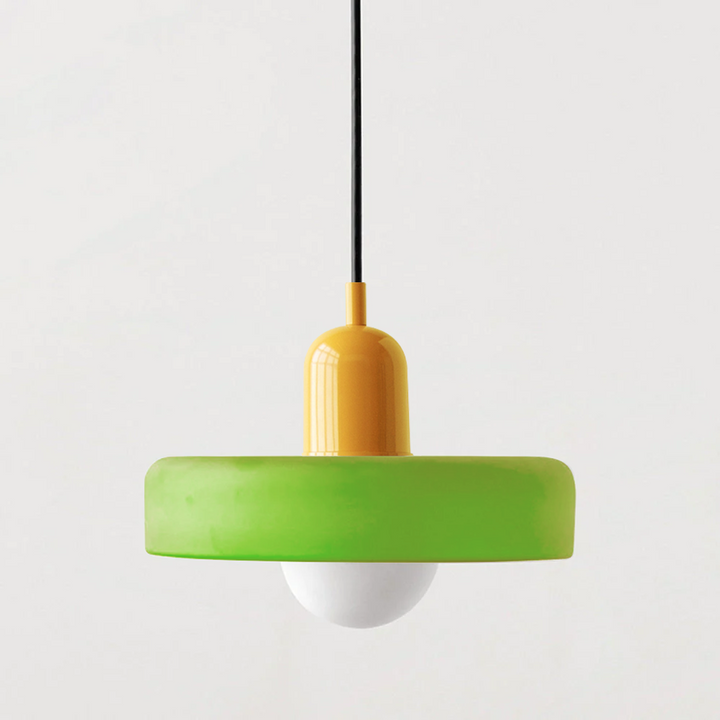 Bauhaus-hanglamp van gekleurd glas