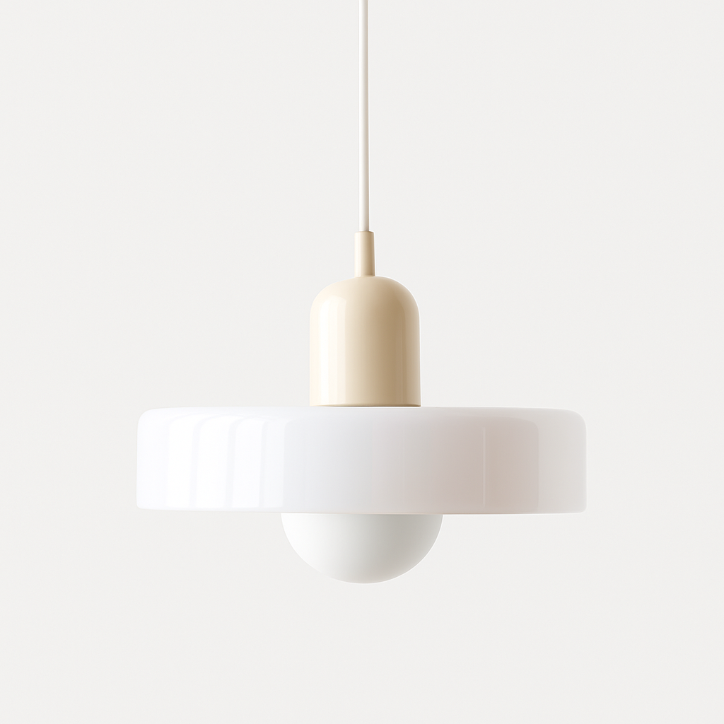 Bauhaus-hanglamp van gekleurd glas