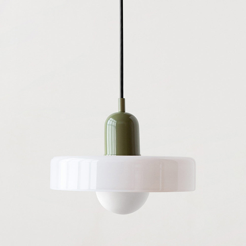 Bauhaus-hanglamp van gekleurd glas