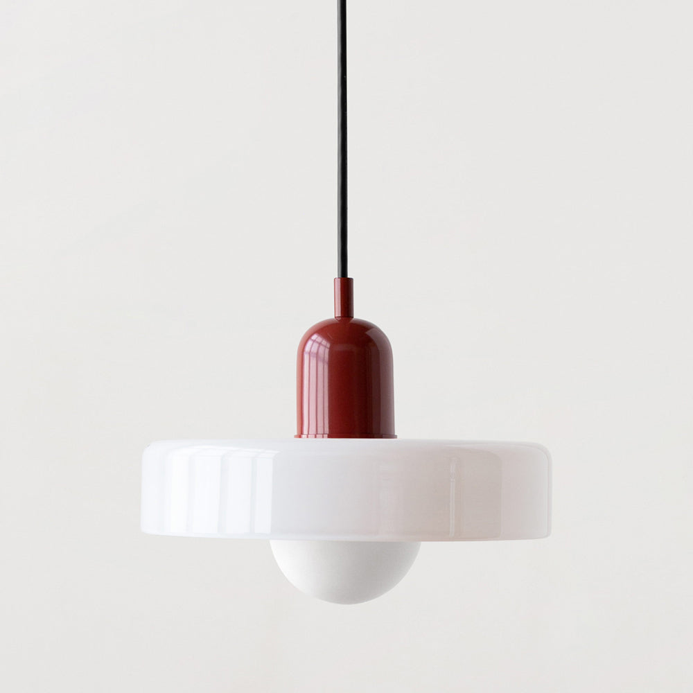 Bauhaus-hanglamp van gekleurd glas