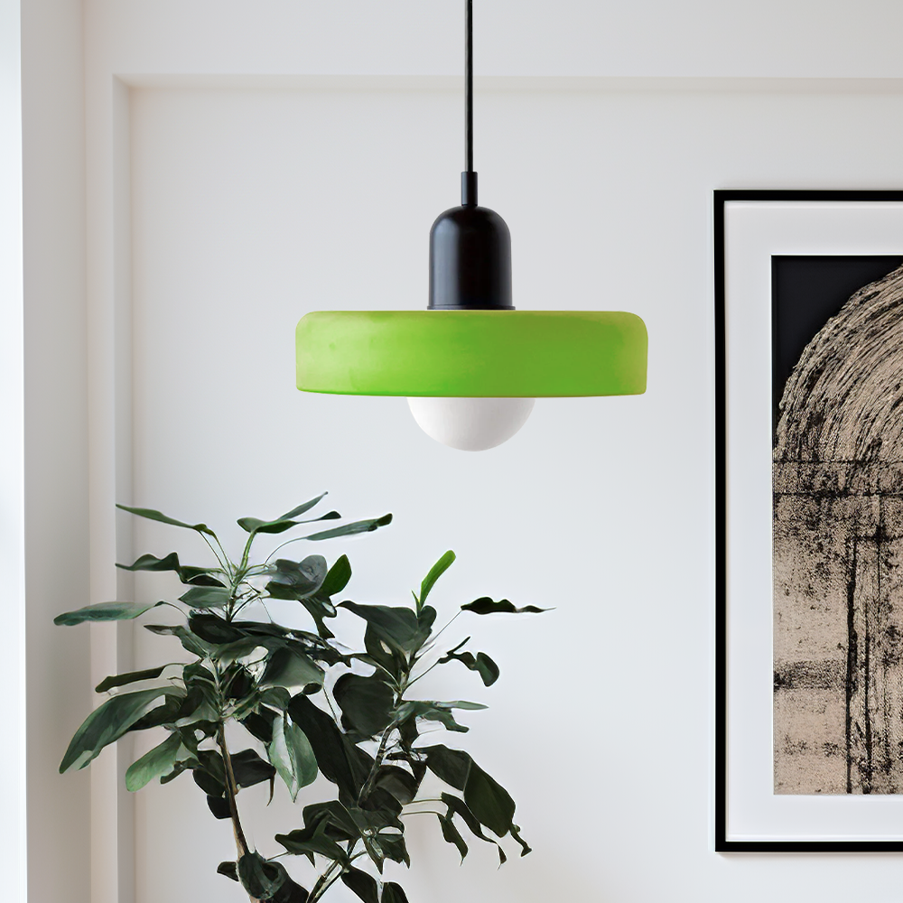 Bauhaus-hanglamp van gekleurd glas