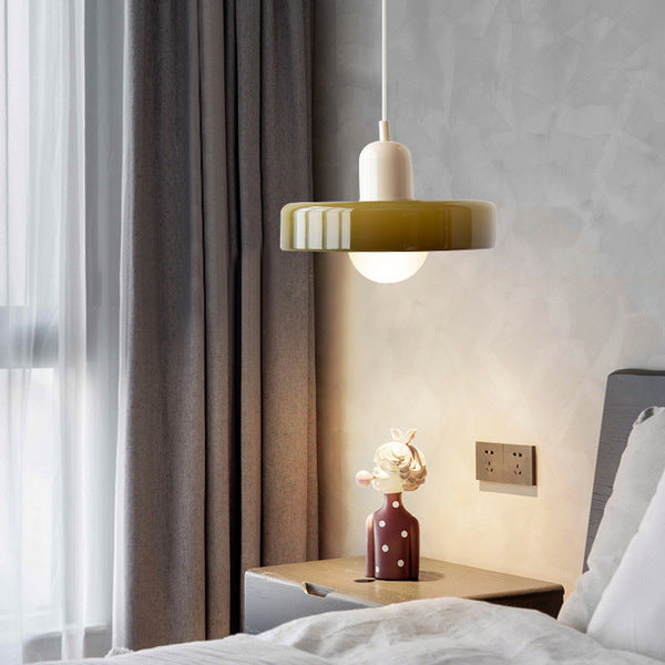 Bauhaus-hanglamp van gekleurd glas
