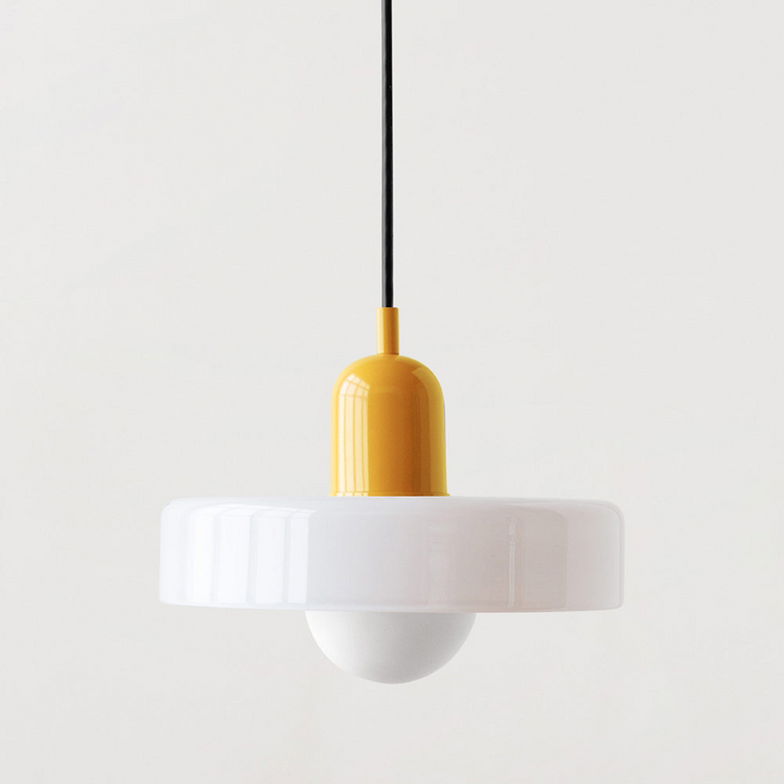 Bauhaus-hanglamp van gekleurd glas