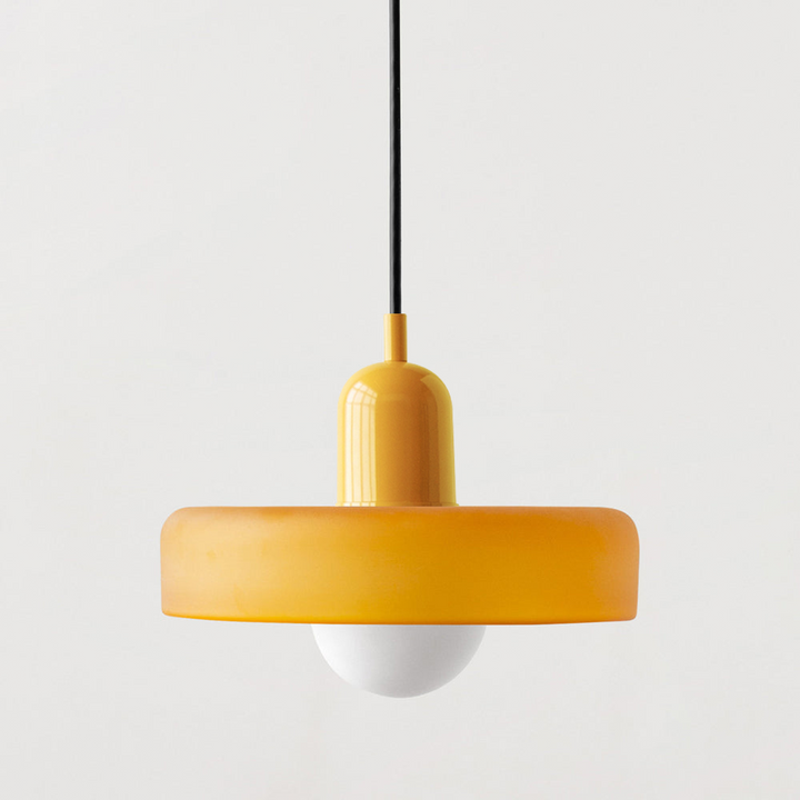 Bauhaus-hanglamp van gekleurd glas