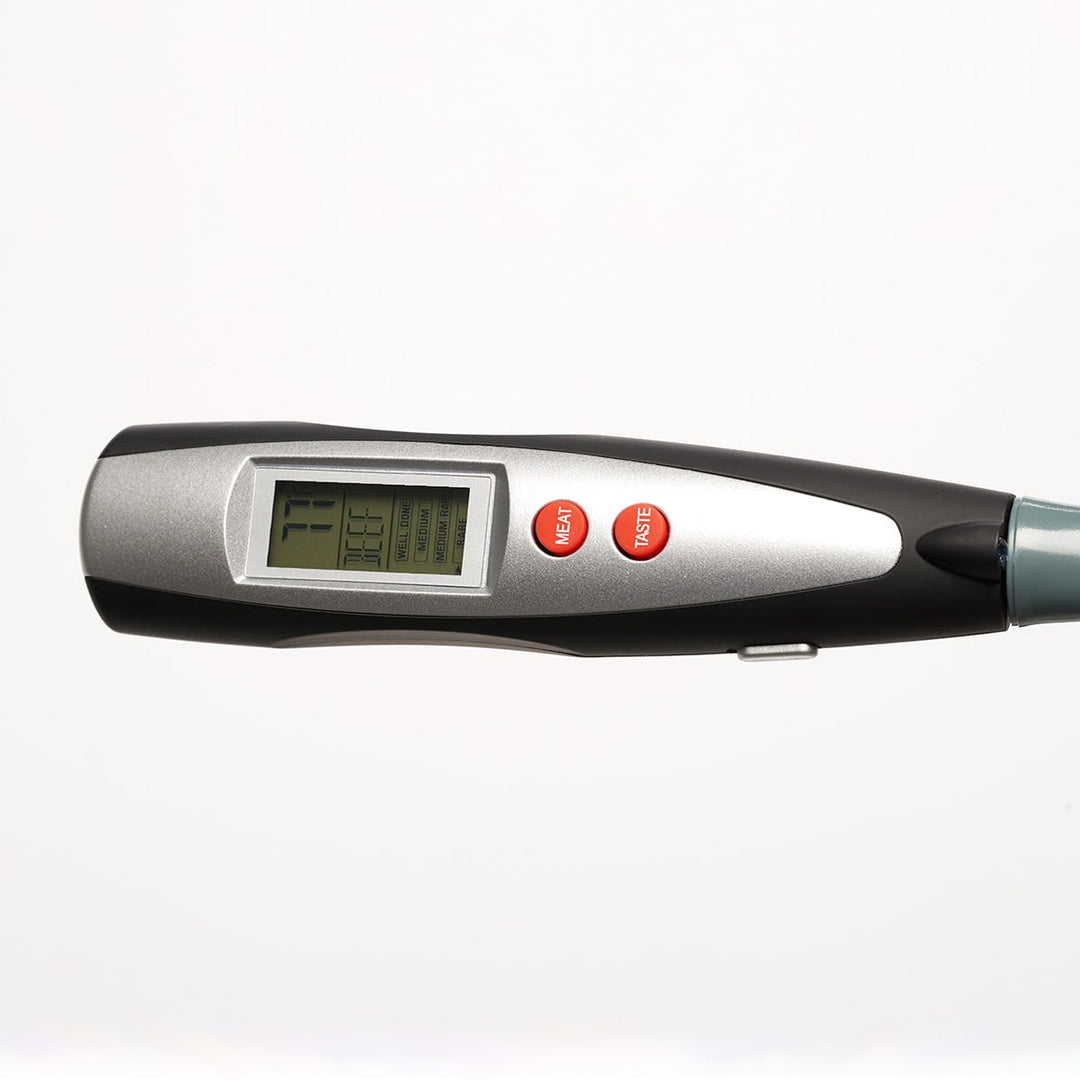 Bbq-vorkthermometer digitaal, direct afleesbaar voor vlees, met lcd-verlichting en roestvrijstalen pennen